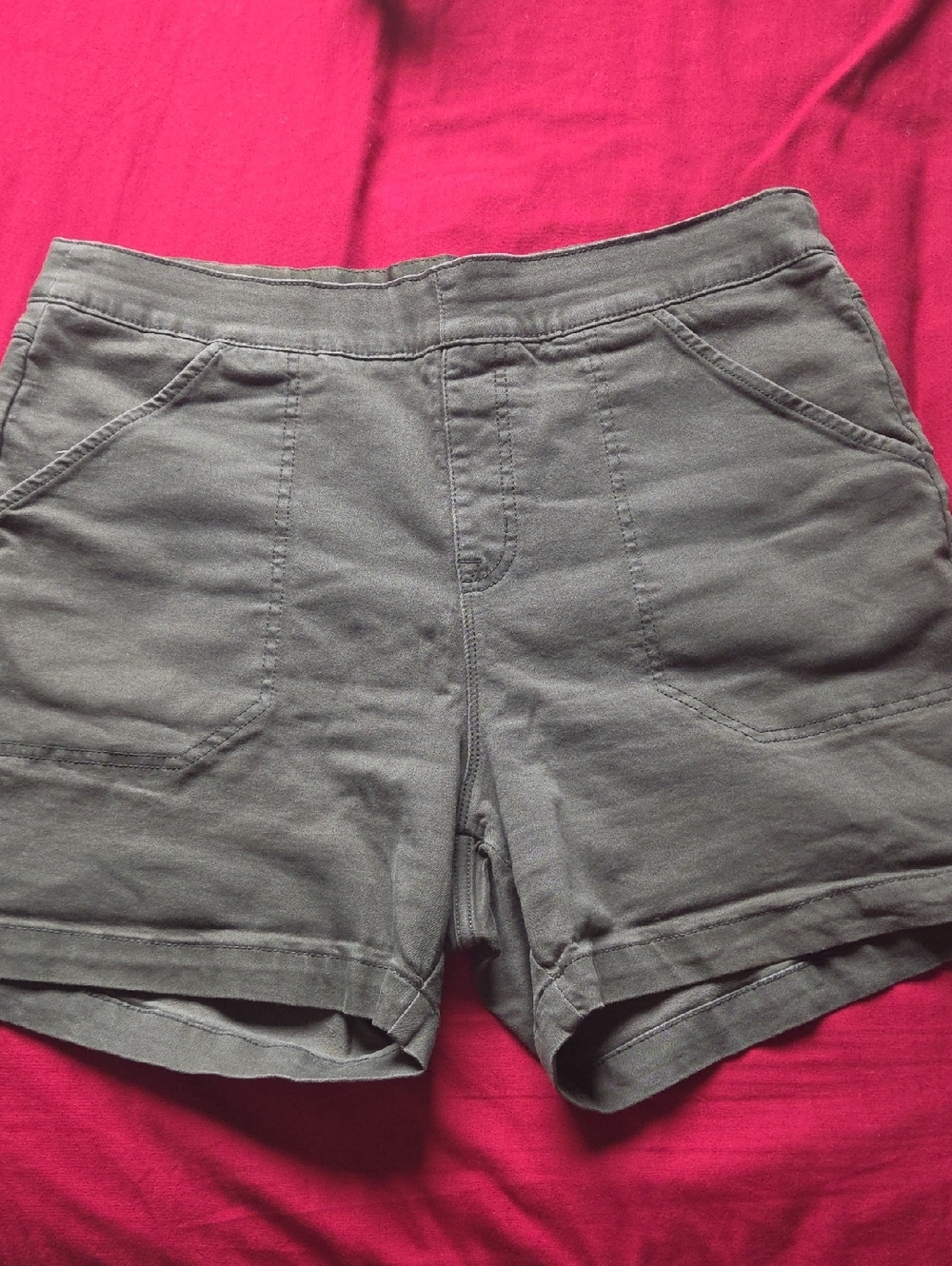Nautica High-Waist Olive Utility Shorts